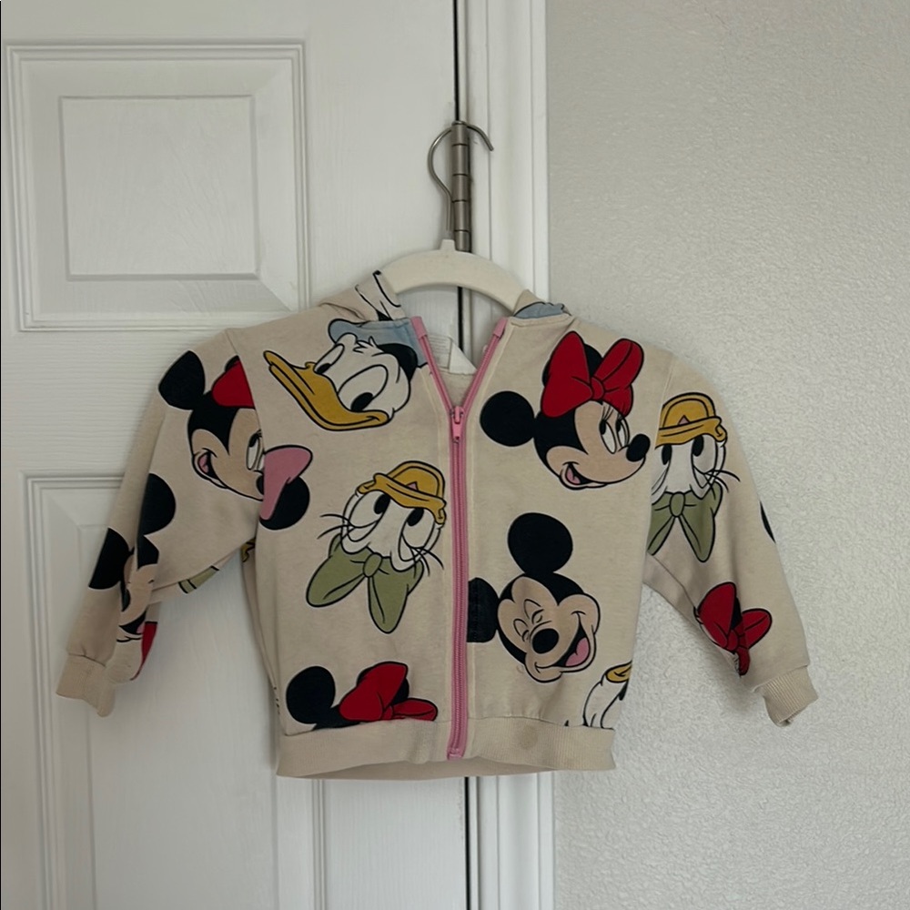 Disney Cream and Red Mickey Mouse Sweatshirt